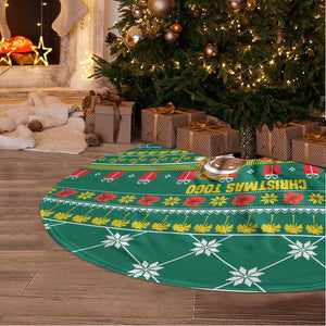 Togo Christmas Tree Skirt African Santa Poinsettia Flower Tree Gifts - African Pride