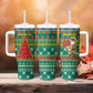 Togo Christmas Tumbler With Handle African Santa Poinsettia Flower Tree Gifts - African Pride