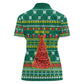Togo Christmas Women Polo Shirt African Santa Poinsettia Flower Tree Gifts - African Pride