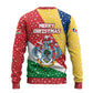 Seychelles Christmas Ugly Christmas Sweater Flag Colors Tropical Bird Motif and National Coat of Arms - African Pride