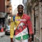 Seychelles Christmas Long Sleeve Button Shirt Flag Colors Tropical Bird Motif and National Coat of Arms - African Pride