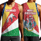Seychelles Christmas Men Tank Top Flag Colors Tropical Bird Motif and National Coat of Arms - African Pride