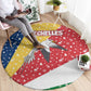 Seychelles Christmas Round Carpet Flag Colors Tropical Bird Motif and National Coat of Arms - African Pride