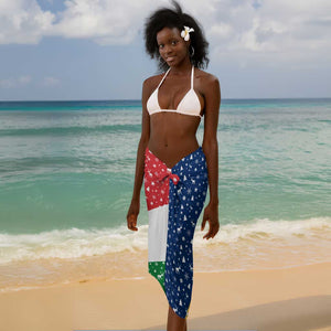 Seychelles Christmas Sarong Flag Colors Tropical Bird Motif and National Coat of Arms - African Pride