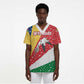 Seychelles Christmas Scrub Top Flag Colors Tropical Bird Motif and National Coat of Arms - African Pride