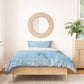 Seychelles Christmas Bedding Set Ocean Blue Marlin Fish Artwork and Surfing Santa Motif - African Pride