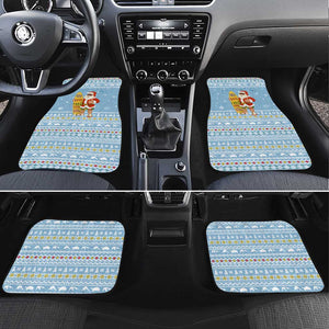 Seychelles Christmas Car Mats Ocean Blue Marlin Fish Artwork and Surfing Santa Motif - African Pride