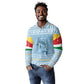 Seychelles Christmas Long Sleeve Polo Shirt Ocean Blue Marlin Fish Artwork and Surfing Santa Motif - African Pride