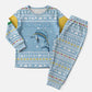 Seychelles Christmas Pajama Set Ocean Blue Marlin Fish Artwork and Surfing Santa Motif - African Pride