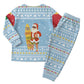 Seychelles Christmas Pajama Set Ocean Blue Marlin Fish Artwork and Surfing Santa Motif - African Pride