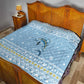 Seychelles Christmas Quilt Ocean Blue Marlin Fish Artwork and Surfing Santa Motif - African Pride