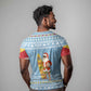 Seychelles Christmas T shirt Ocean Blue Marlin Fish Artwork and Surfing Santa Motif - African Pride