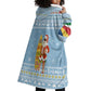 Seychelles Christmas Wearable Blanket Hoodie Ocean Blue Marlin Fish Artwork and Surfing Santa Motif - African Pride