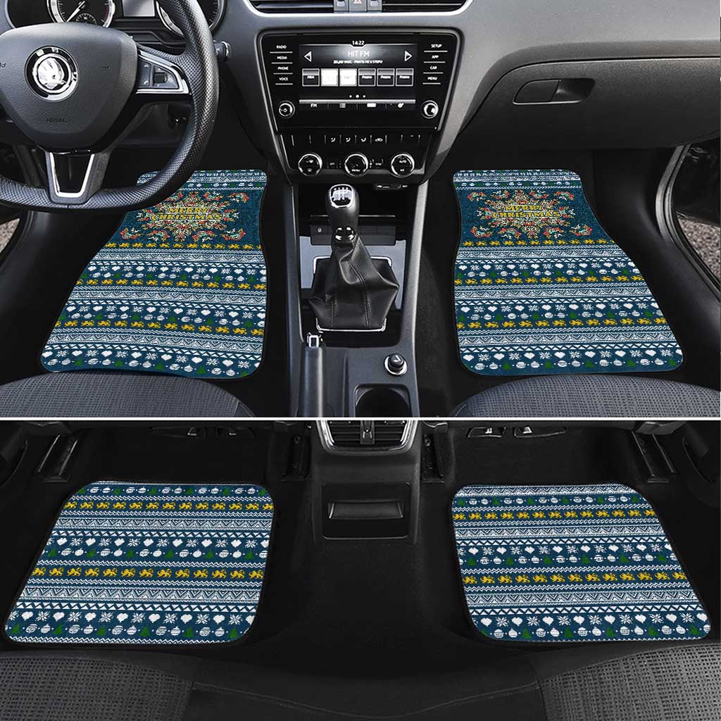 Sierra Leone Christmas Car Mats Ornamental Coat of Arms and Festive Motif - African Pride