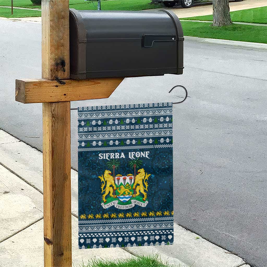 Sierra Leone Christmas Garden Flag Ornamental Coat of Arms and Festive Motif - African Pride