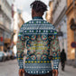 Sierra Leone Christmas Long Sleeve Button Shirt Ornamental Coat of Arms and Festive Motif - African Pride