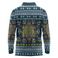 Sierra Leone Christmas Long Sleeve Polo Shirt Ornamental Coat of Arms and Festive Motif - African Pride