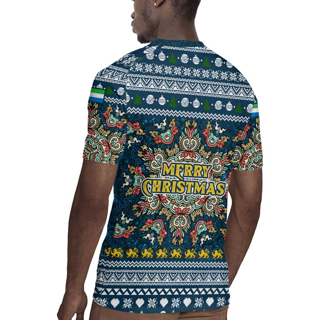 Sierra Leone Christmas Rugby Jersey Ornamental Coat of Arms and Festive Motif - African Pride