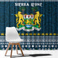 Sierra Leone Christmas Window Curtain Ornamental Coat of Arms and Festive Motif - African Pride