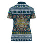 Sierra Leone Christmas Women Polo Shirt Ornamental Coat of Arms and Festive Motif - African Pride