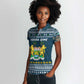 Sierra Leone Christmas Women Polo Shirt Ornamental Coat of Arms and Festive Motif - African Pride