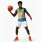 Sierra Leone Christmas Basketball Jersey Festive Pattern Golden Lion Emblem and Santa Sleigh - African Pride