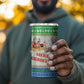 Sierra Leone Christmas 4 in 1 Can Cooler Tumbler Festive Pattern Golden Lion Emblem and Santa Sleigh - African Pride
