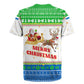 Sierra Leone Christmas Rugby Jersey Festive Pattern Golden Lion Emblem and Santa Sleigh - African Pride