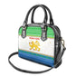 Sierra Leone Christmas Shoulder Handbag Festive Pattern Golden Lion Emblem and Santa Sleigh - African Pride