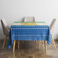 Sierra Leone Christmas Tablecloth Festive Pattern Golden Lion Emblem and Santa Sleigh - African Pride