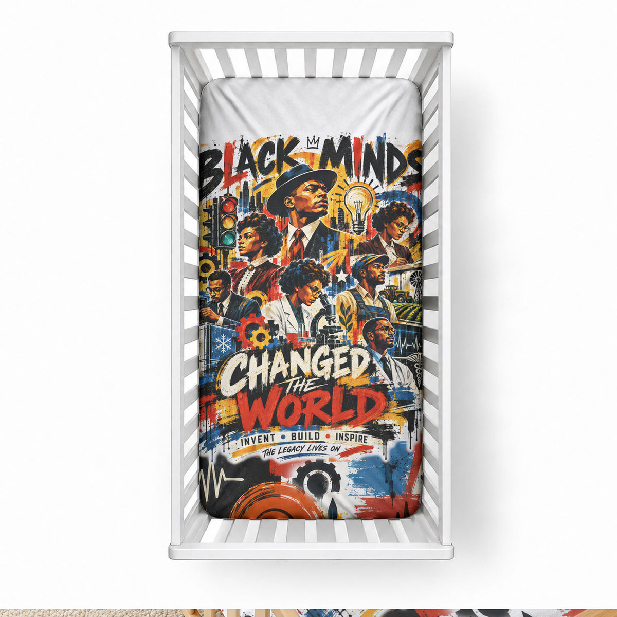Black Inventors Baby Bed Cover African American Inventions - Vintage Artistic Innovation Legacy