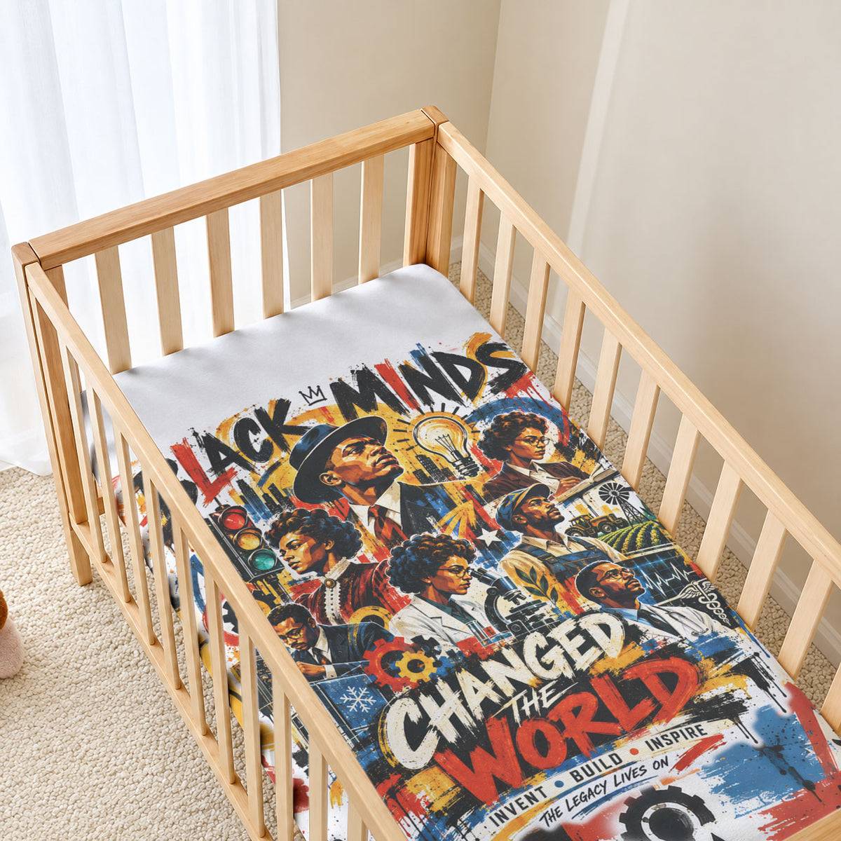 Black Inventors Baby Bed Cover African American Inventions - Vintage Artistic Innovation Legacy