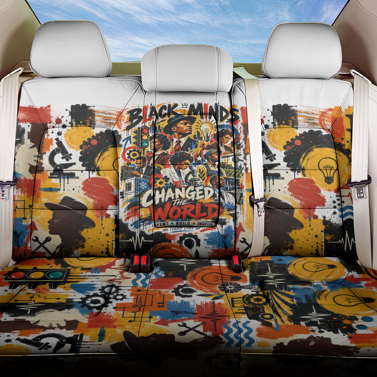 Black Inventors Back Car Seat Cover African American Inventions - Vintage Artistic Innovation Legacy