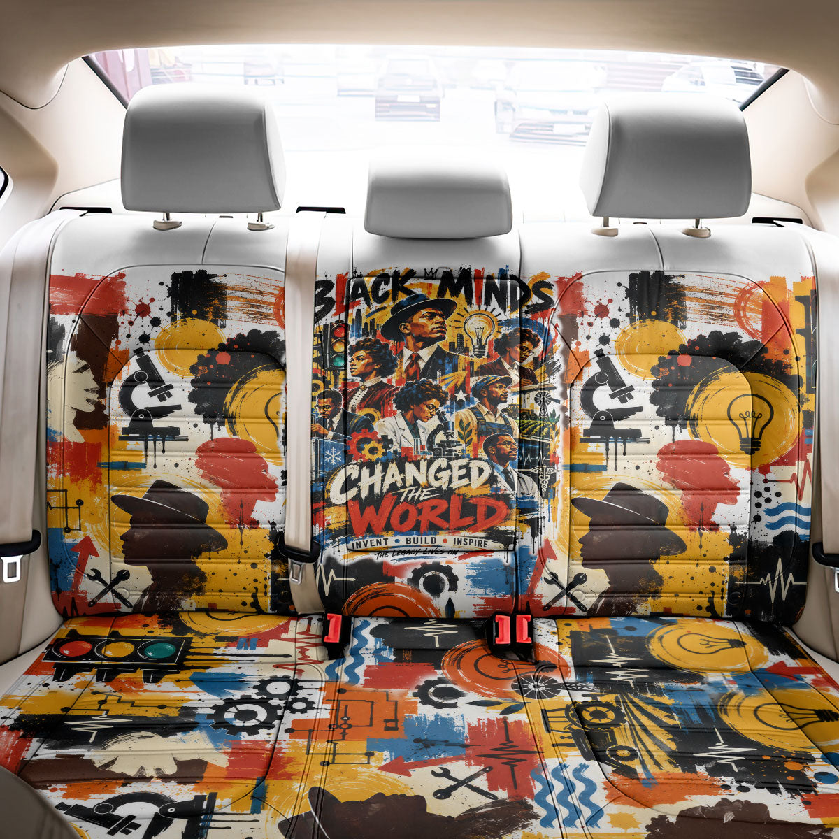 Black Inventors Back Car Seat Cover African American Inventions - Vintage Artistic Innovation Legacy