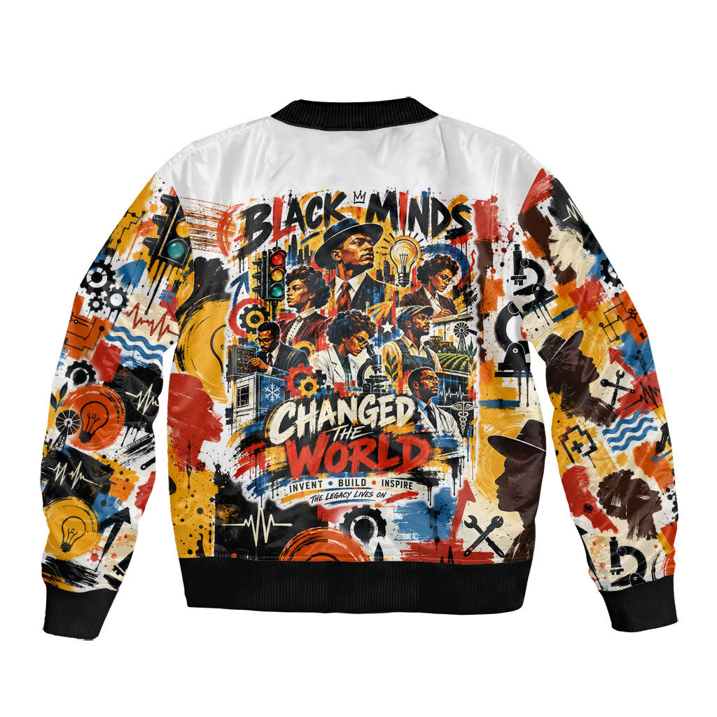 Black Inventors Bomber Jacket African American Inventions - Vintage Artistic Innovation Legacy