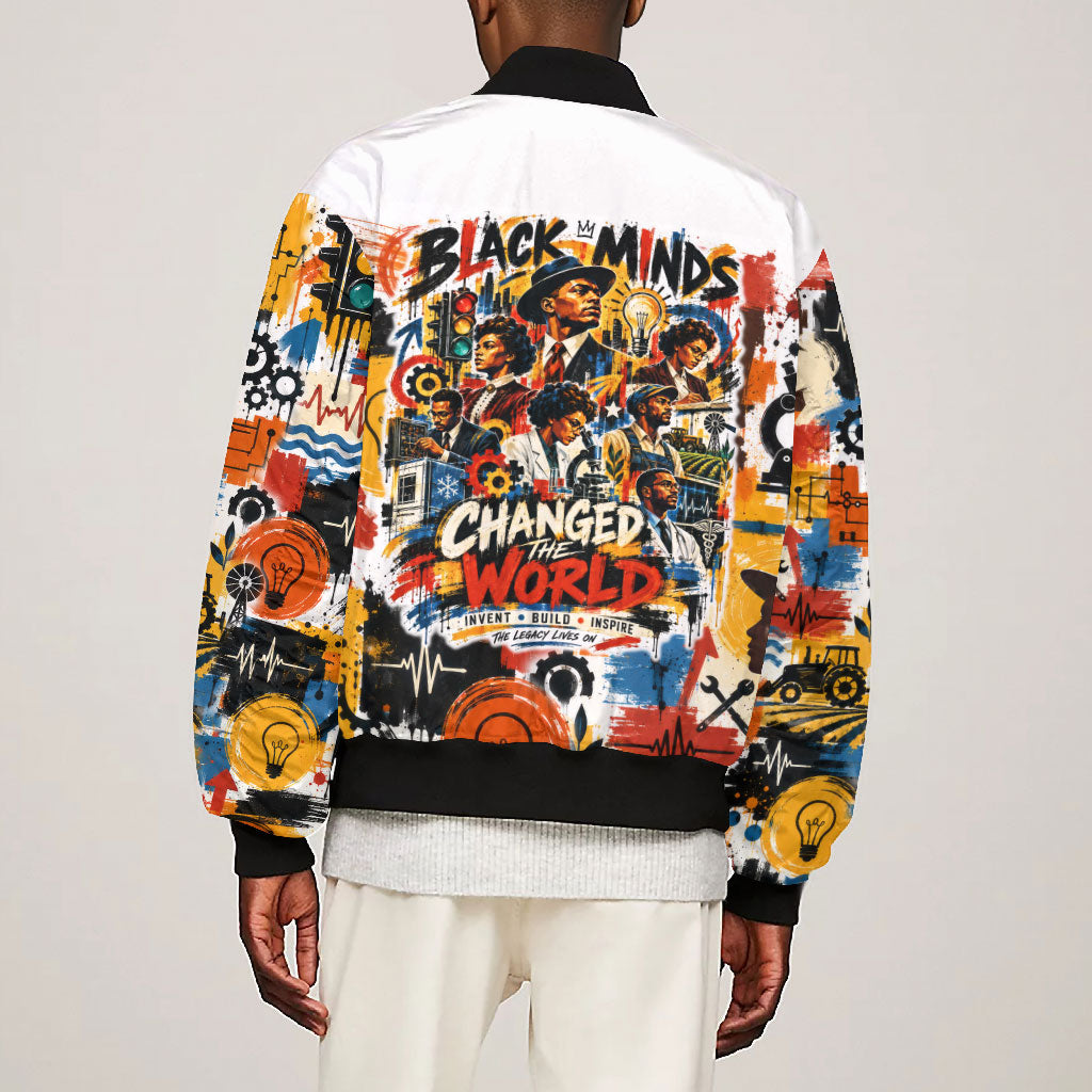 Black Inventors Bomber Jacket African American Inventions - Vintage Artistic Innovation Legacy