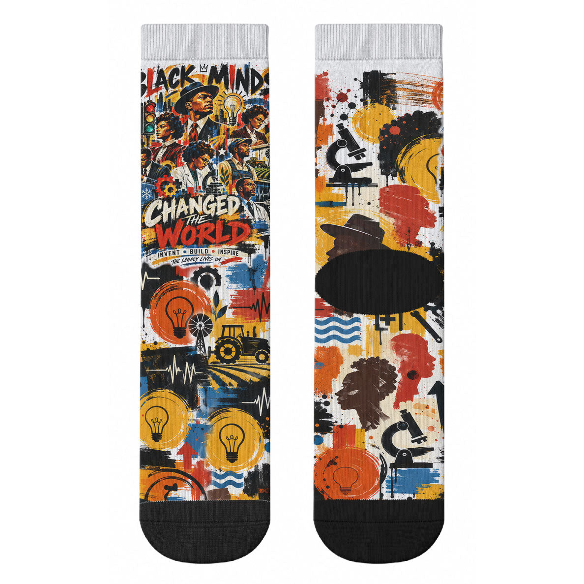 Black Inventors Crew Socks African American Inventions - Vintage Artistic Innovation Legacy