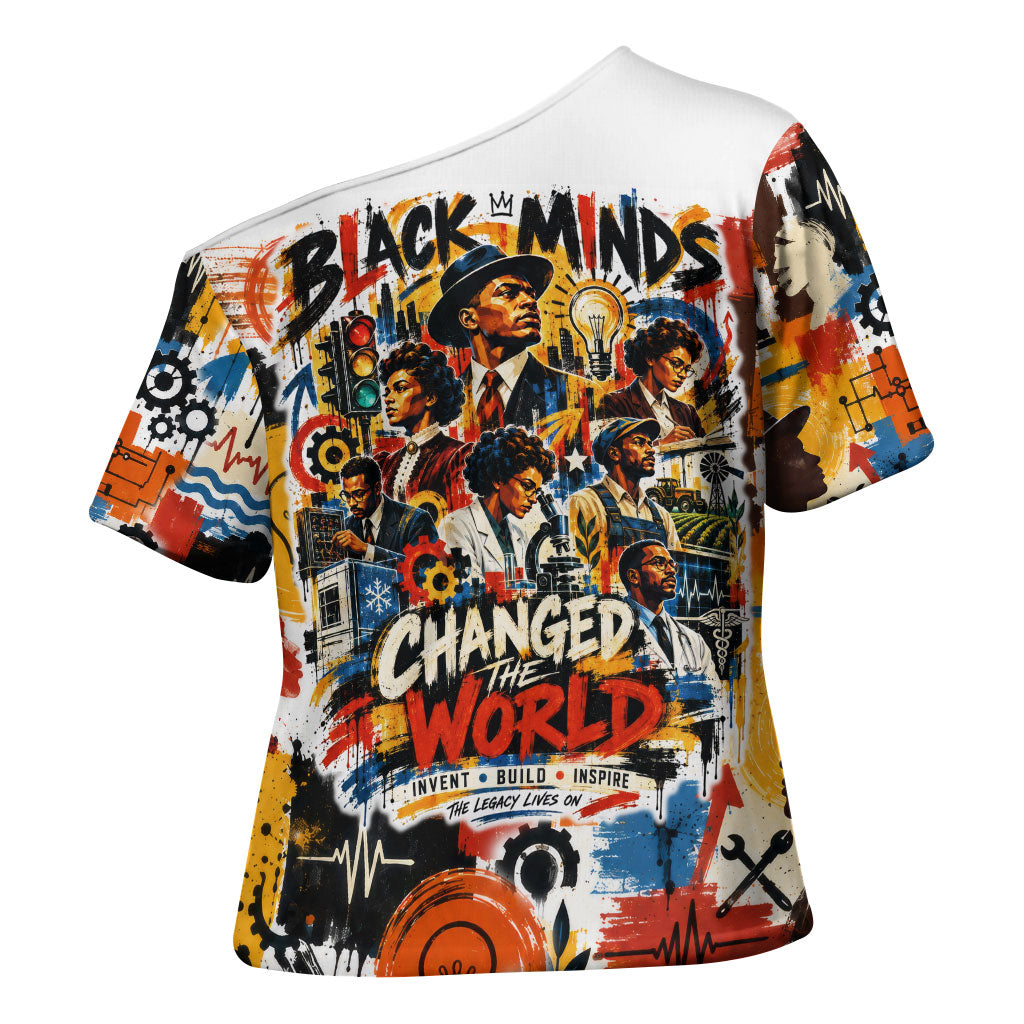 Black Inventors Cross Shoulder Shirt African American Inventions - Vintage Artistic Innovation Legacy