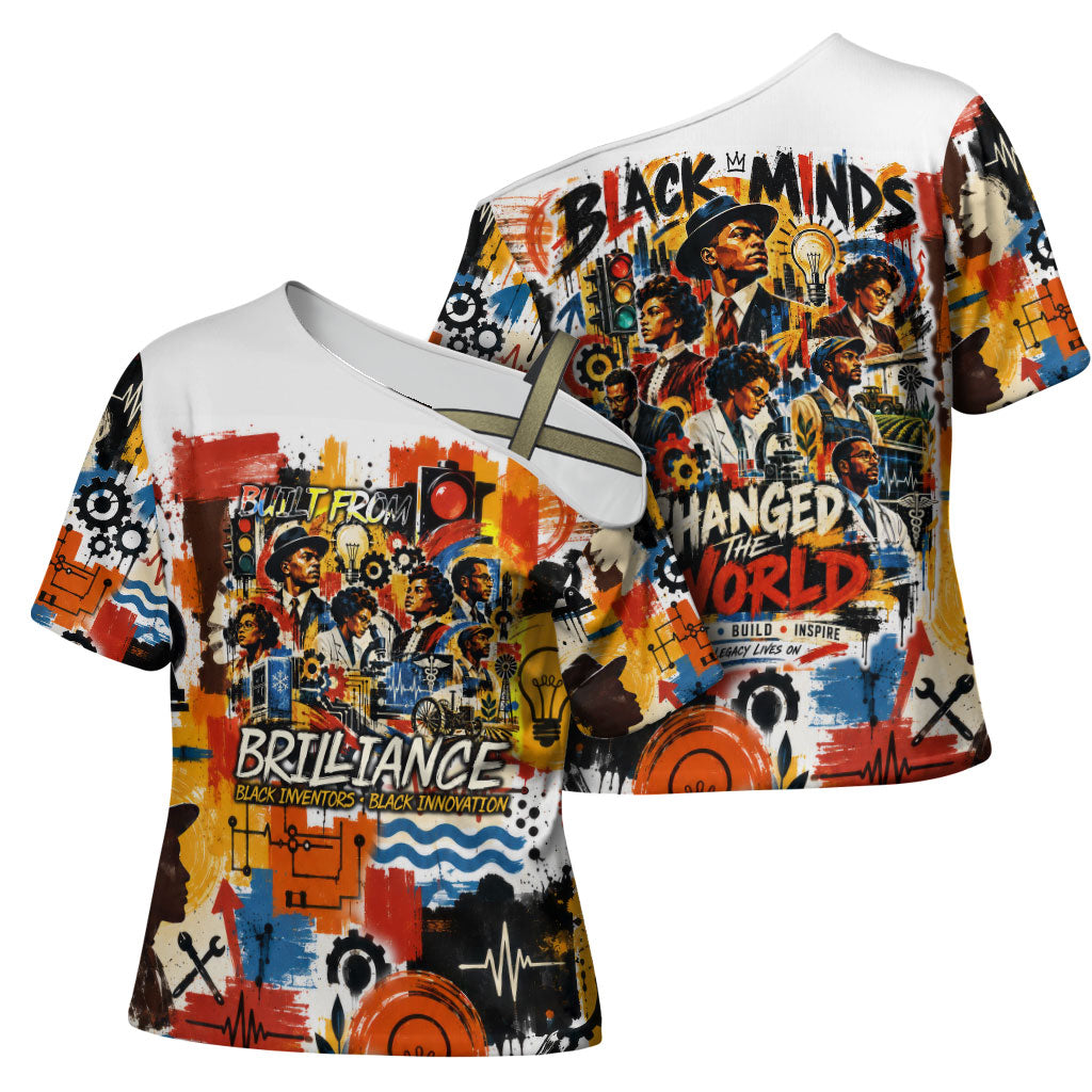 Black Inventors Cross Shoulder Shirt African American Inventions - Vintage Artistic Innovation Legacy