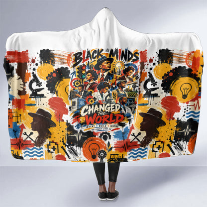 Black Inventors Hooded Blanket African American Inventions - Vintage Artistic Innovation Legacy