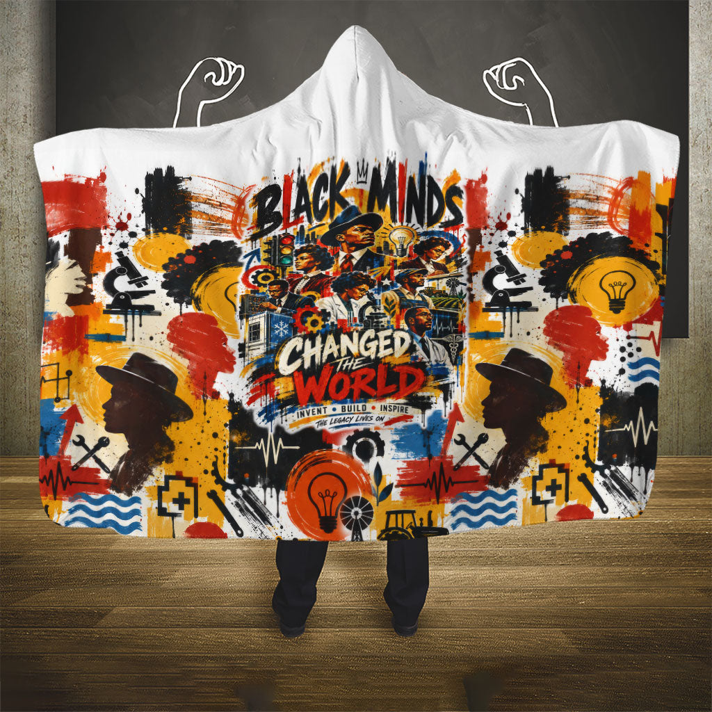 Black Inventors Hooded Blanket African American Inventions - Vintage Artistic Innovation Legacy