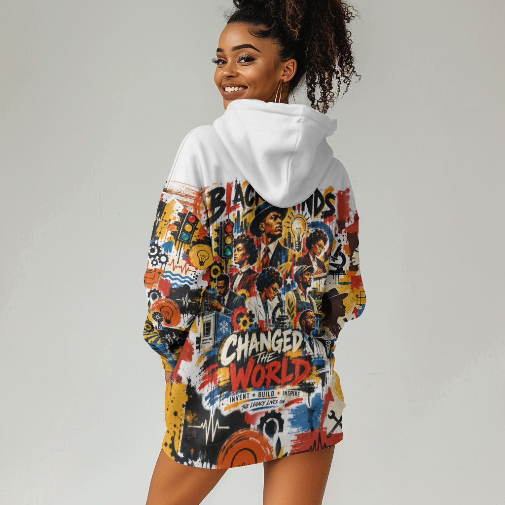 Black Inventors Hoodie Dress African American Inventions - Vintage Artistic Innovation Legacy
