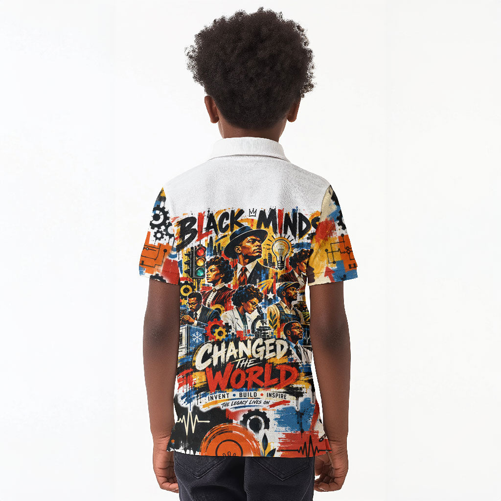 Black Inventors Kid Polo Shirt African American Inventions - Vintage Artistic Innovation Legacy