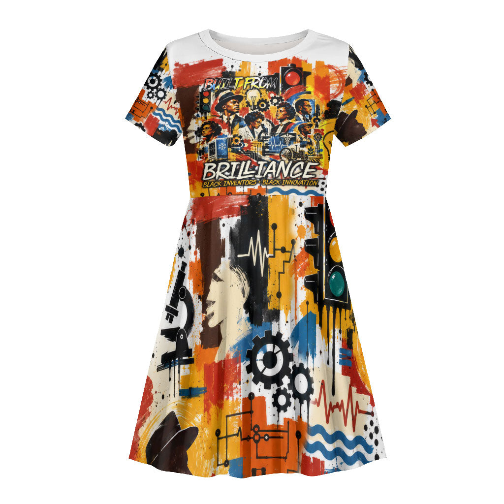 Black Inventors Kid Short Sleeve Dress African American Inventions - Vintage Artistic Innovation Legacy