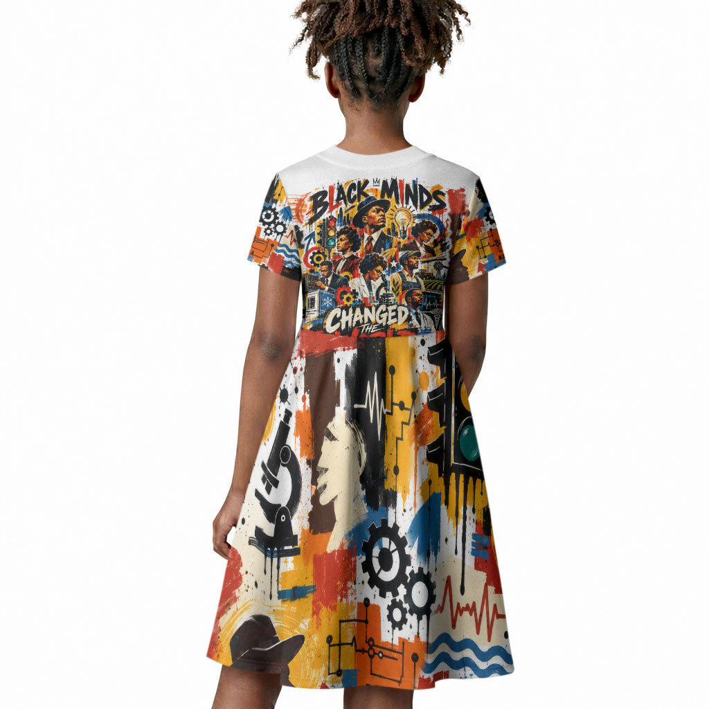 Black Inventors Kid Short Sleeve Dress African American Inventions - Vintage Artistic Innovation Legacy