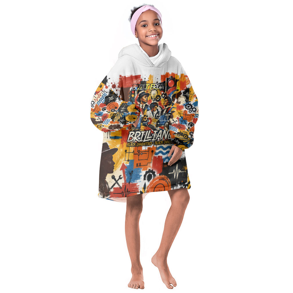 Black Inventors Kid Wearable Blanket Hoodie African American Inventions - Vintage Artistic Innovation Legacy