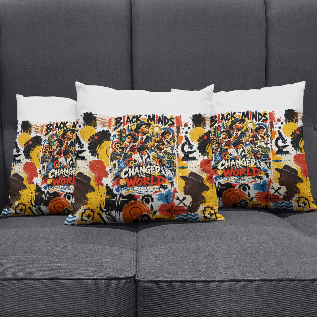 Black Inventors Pillow Cover African American Inventions - Vintage Artistic Innovation Legacy