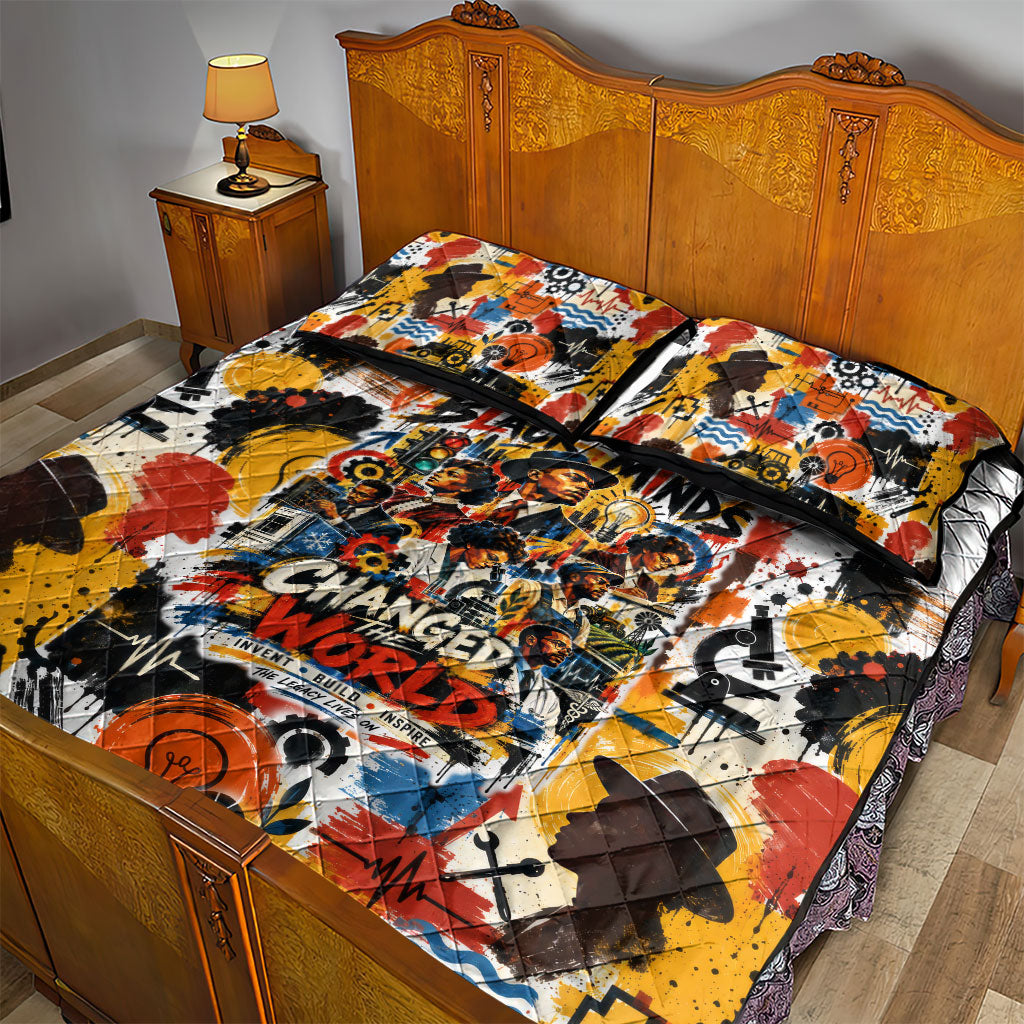 Black Inventors Quilt Bed Set African American Inventions - Vintage Artistic Innovation Legacy