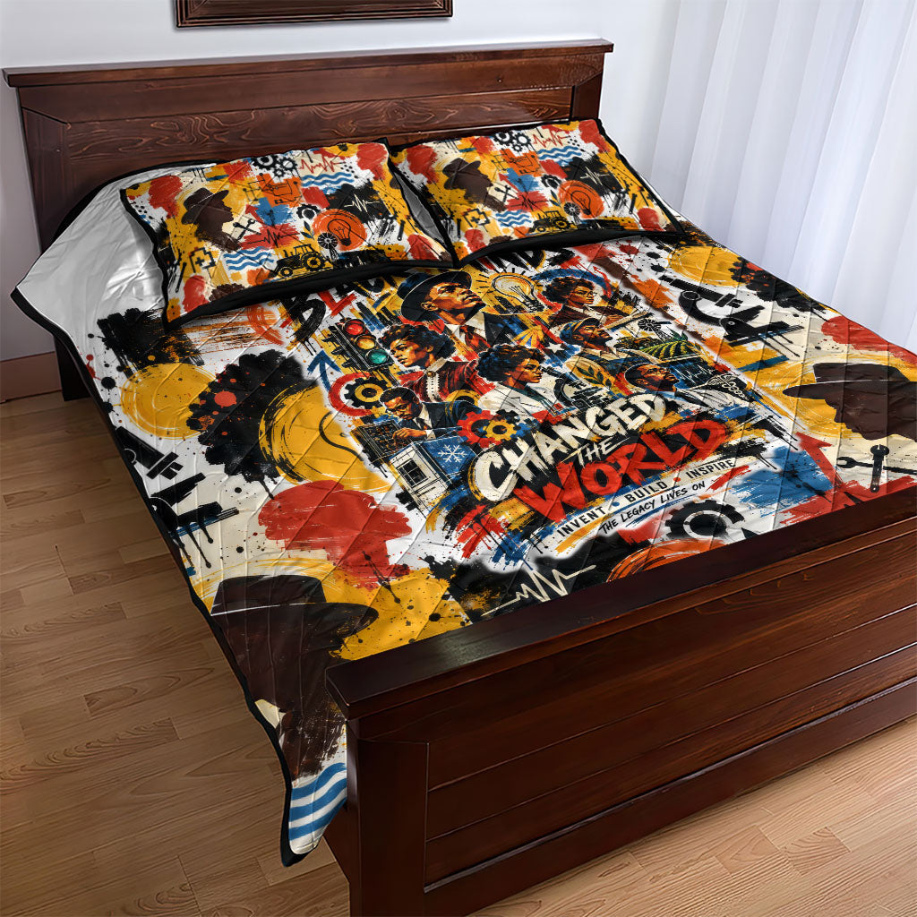 Black Inventors Quilt Bed Set African American Inventions - Vintage Artistic Innovation Legacy