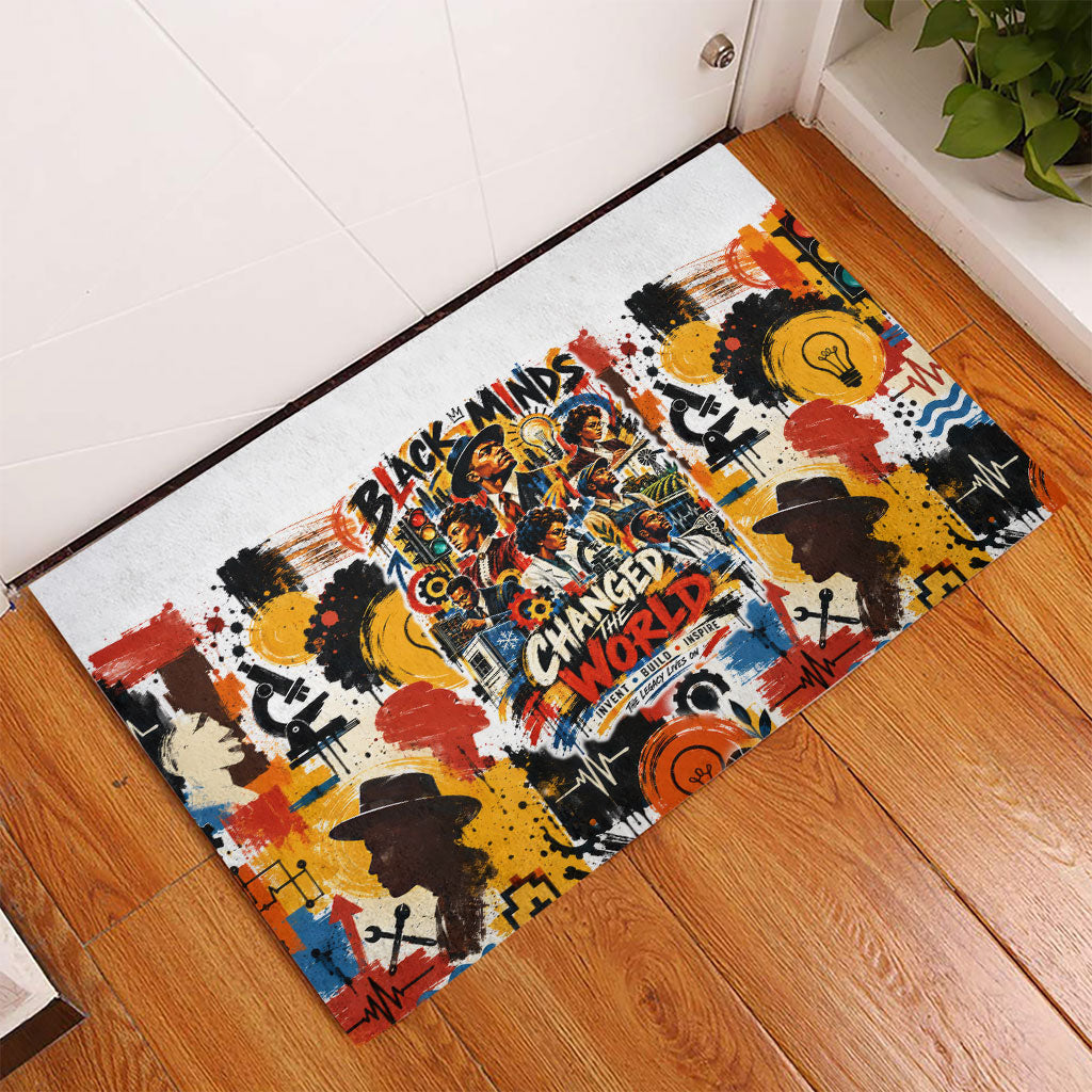 Black Inventors Rubber Doormat African American Inventions - Vintage Artistic Innovation Legacy